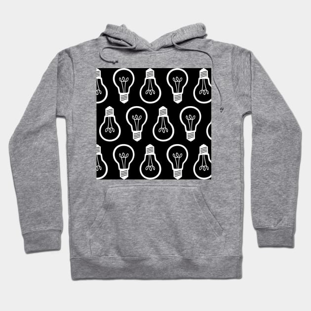 Lightbulb Black and White Pattern Hoodie by XOOXOO